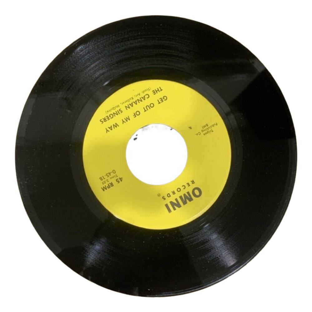 Canaan Singers Virgin Mary Get Out Of My Way 45 Vinyl 7” Omni MINT Christian '65